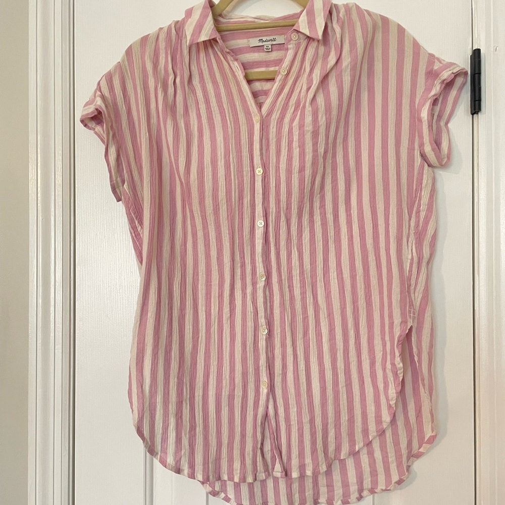 Madewell Pink Striped Women's Top
